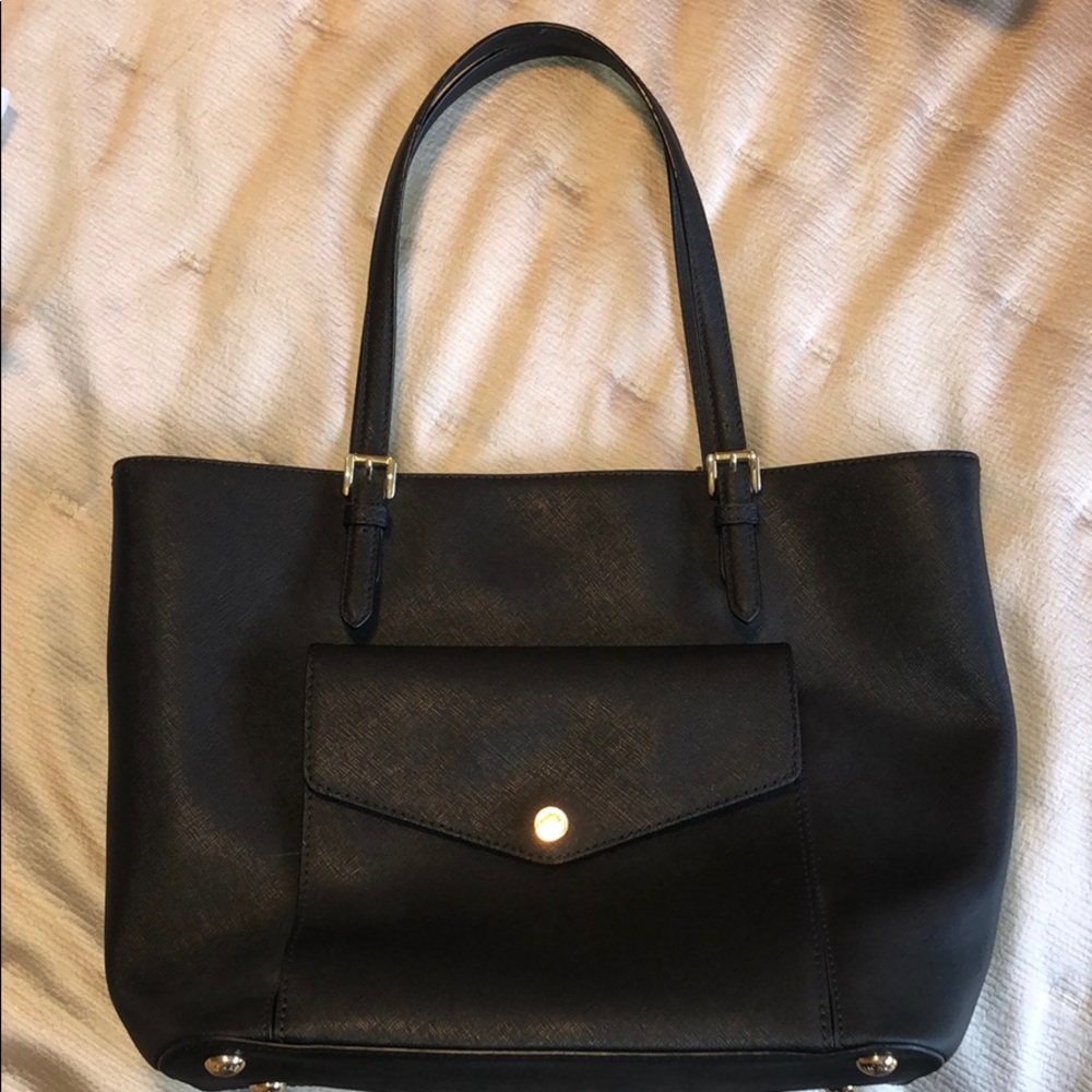 Black Michael Kors medium front pocket tote